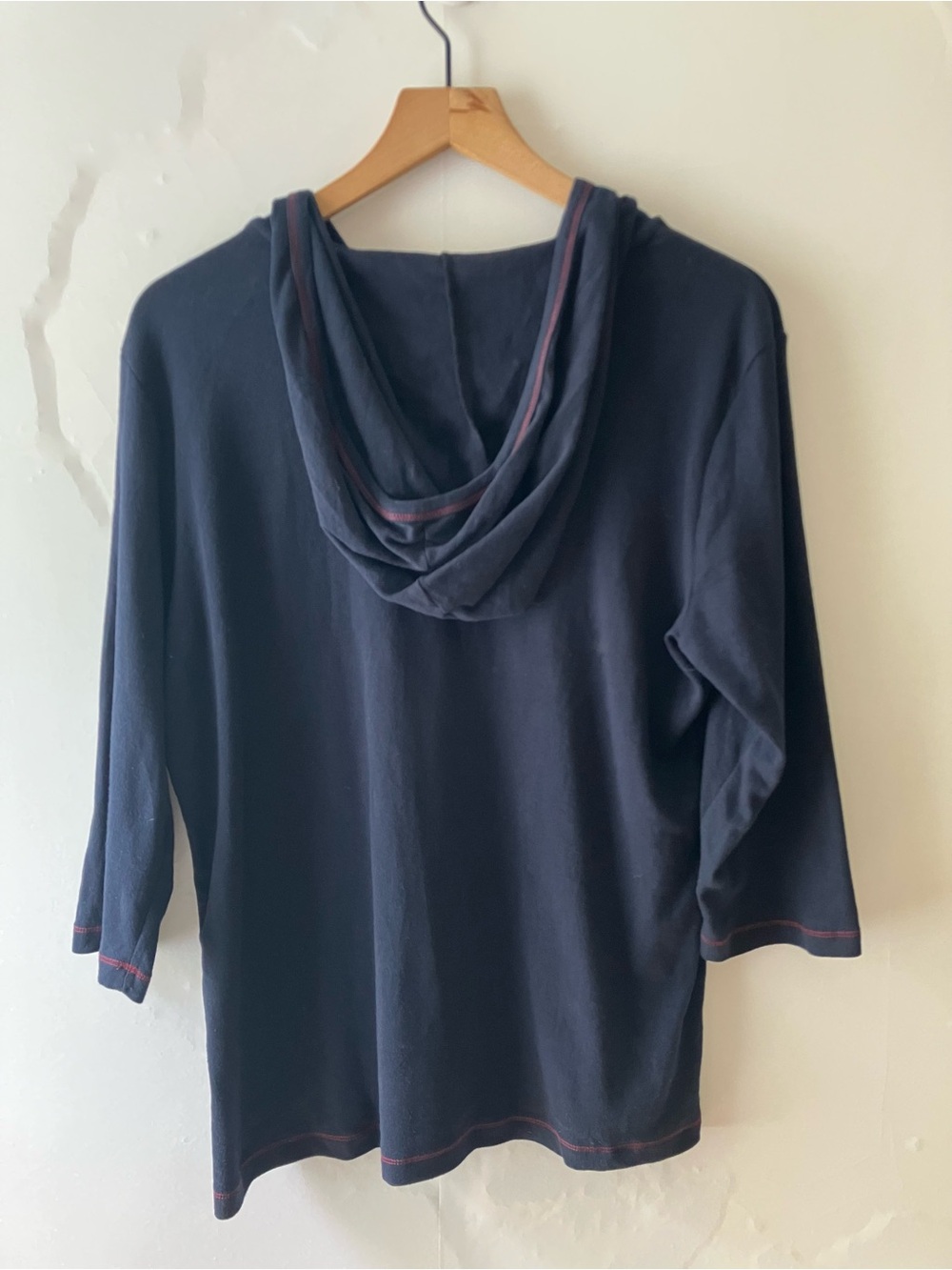 CHRISTOPHER & BANKS Embellished America Hooded Henley Top - Picture 2 of 5